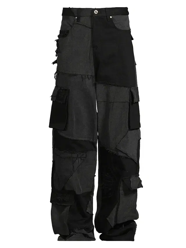 Men's Destroyed Paneled Cargo Pants - Coal