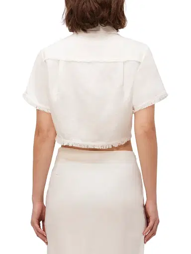 Simkhai Women's Solange Button-Front Cropped Shirt | Thumbnail 4 Simkhai Women's Solange Button-Front Cropped Shirt | Thumbnail 4