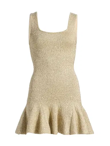LoveShackFancy Women's Sarajane Sequin-Embellished Sheath Minidress - Honey Gold | Thumbnail 1