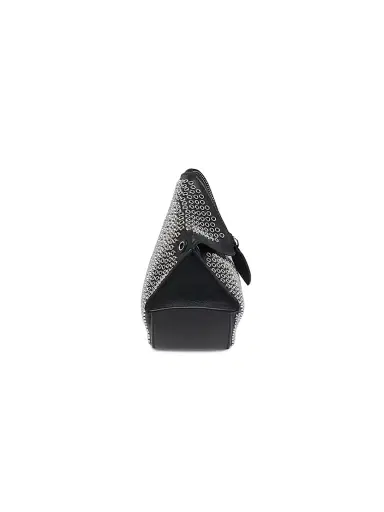 Alexander McQueen Women's Manta Metallic Eyelet Leather Shoulder Bag - Black Silver | Thumbnail 2 Alexander McQueen Women's Manta Metallic Eyelet Leather Shoulder Bag - Black Silver | Thumbnail 2