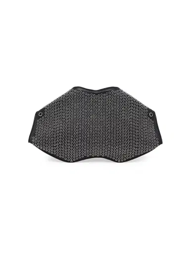 Alexander McQueen Women's Manta Metallic Eyelet Leather Shoulder Bag - Black Silver | Thumbnail 3 Alexander McQueen Women's Manta Metallic Eyelet Leather Shoulder Bag - Black Silver | Thumbnail 3