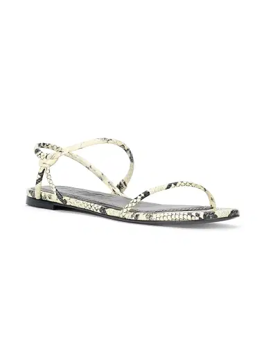 Staud Women's Laurel Snakeskin-Embossed Leather Sandals - White Snake - Size 11 | Thumbnail 2