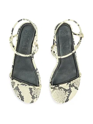 Staud Women's Laurel Snakeskin-Embossed Leather Sandals - White Snake - Size 11 | Thumbnail 4