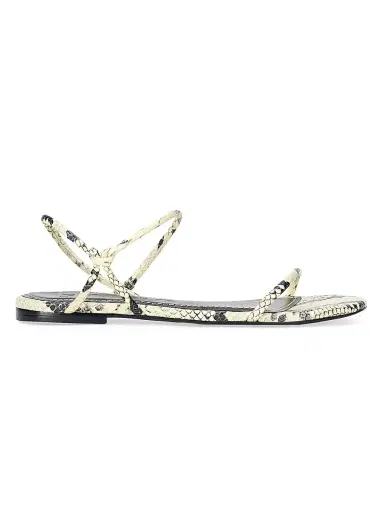 Staud Women's Laurel Snakeskin-Embossed Leather Sandals - White Snake - Size 11 | Thumbnail 1
