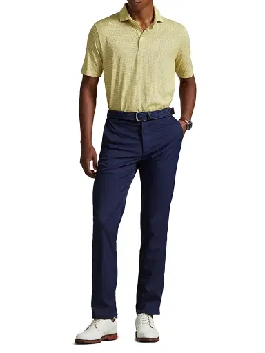 RLX Ralph Lauren Men's Luxury Perforated Polo Shirt - Wicket Yellow Petal Boxes - Size XXL | Thumbnail 2 RLX Ralph Lauren Men's Luxury Perforated Polo Shirt - Wicket Yellow Petal Boxes - Size XXL | Thumbnail 2
