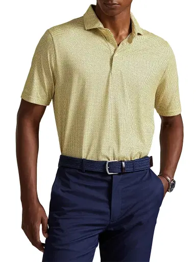 RLX Ralph Lauren Men's Luxury Perforated Polo Shirt - Wicket Yellow Petal Boxes - Size XXL | Thumbnail 3 RLX Ralph Lauren Men's Luxury Perforated Polo Shirt - Wicket Yellow Petal Boxes - Size XXL | Thumbnail 3