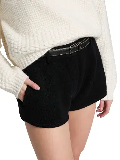 Lisa Yang Women's Annora Cashmere Shorts - Black | Thumbnail 6 Lisa Yang Women's Annora Cashmere Shorts - Black | Thumbnail 6