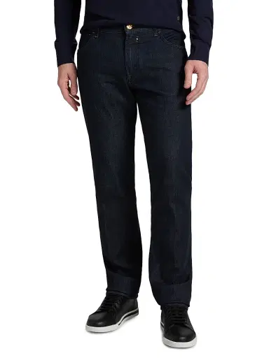 Stefano Ricci Men's Sport Stretch Denim Slim-Straight Jeans - Dark Blue Light Wash - Size 38 | Thumbnail 3 Stefano Ricci Men's Sport Stretch Denim Slim-Straight Jeans - Dark Blue Light Wash - Size 38 | Thumbnail 3