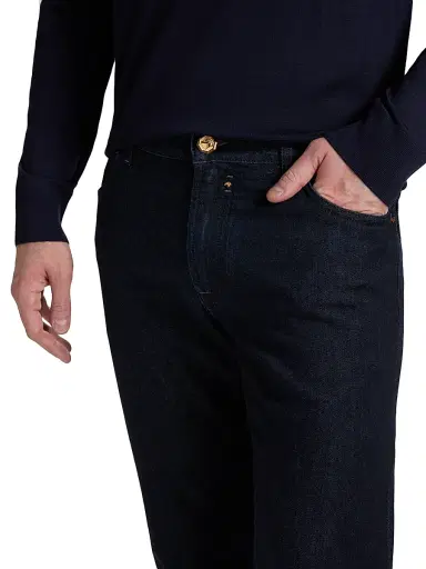 Stefano Ricci Men's Sport Stretch Denim Slim-Straight Jeans - Dark Blue Light Wash - Size 38 | Thumbnail 6 Stefano Ricci Men's Sport Stretch Denim Slim-Straight Jeans - Dark Blue Light Wash - Size 38 | Thumbnail 6