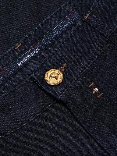 Stefano Ricci Men's Sport Stretch Denim Slim-Straight Jeans - Dark Blue Light Wash - Size 38 | Thumbnail 7 Stefano Ricci Men's Sport Stretch Denim Slim-Straight Jeans - Dark Blue Light Wash - Size 38 | Thumbnail 7