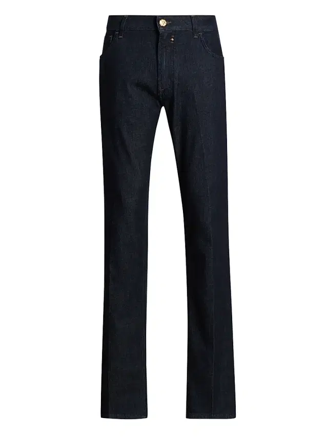 Stefano Ricci Men's Sport Stretch Denim Slim-Straight Jeans - Dark Blue Light Wash