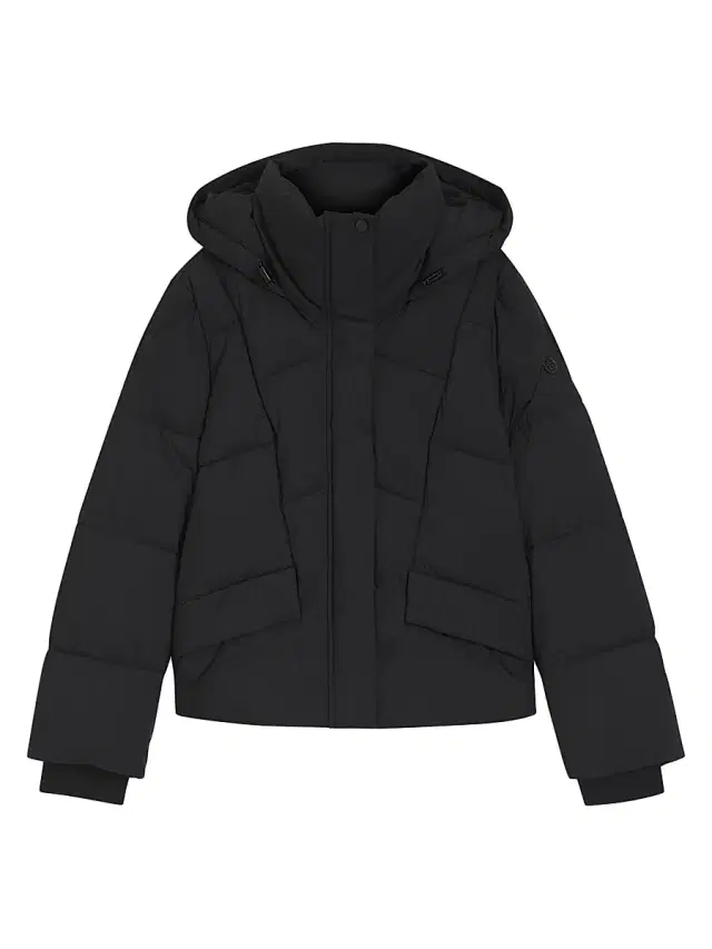 Women's Piping-Detail Jacket with Padding - Black