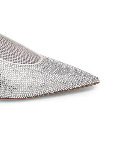 René Caovilla Women's 80MM Embellished Slingback Pumps - Net Tulle Crystal Strass | Thumbnail 5 René Caovilla Women's 80MM Embellished Slingback Pumps - Net Tulle Crystal Strass | Thumbnail 5