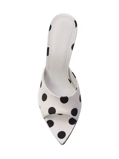 Black Suede Studio Women's Bella 100MM Polka Dot Mule Heels | Thumbnail 5 Black Suede Studio Women's Bella 100MM Polka Dot Mule Heels | Thumbnail 5