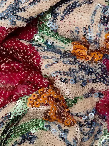Rene Ruiz Collection Women's One-Shoulder Sequin-Embellished Column Gown - Red Multi - Size 14 | Thumbnail 7
