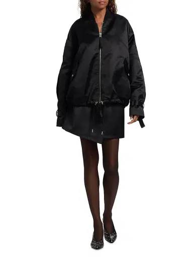 Co Women's Raglan Sleeve Sports Bomber Jacket - Black - Size XL | Thumbnail 2
