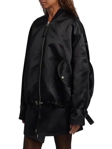 Co Women's Raglan Sleeve Sports Bomber Jacket - Black - Size XL | Thumbnail 4