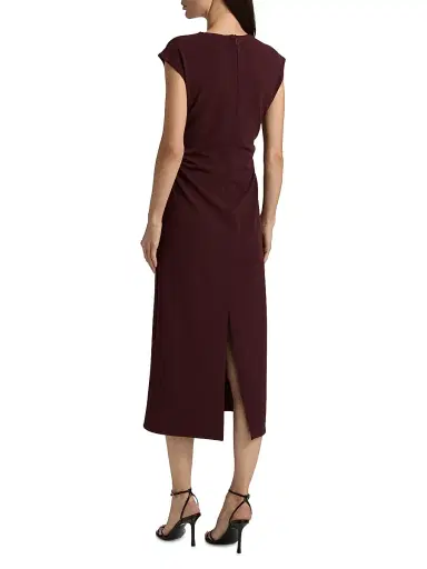 TANYA TAYLOR Women's Kimberly Scuba Twist Midi-Dress - Deep Plum - Size 00 | Thumbnail 5