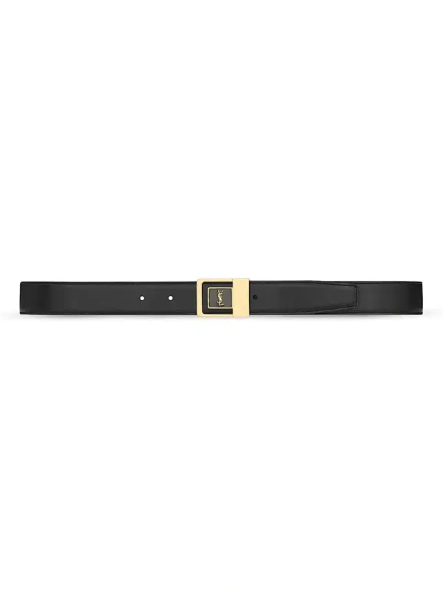 Saint Laurent Men's La 66 Belt in Smooth Leather - Black