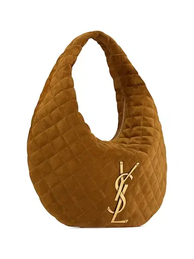 Saint Laurent Women's Icare Hobo Bag in Quilted Suede | Thumbnail 3