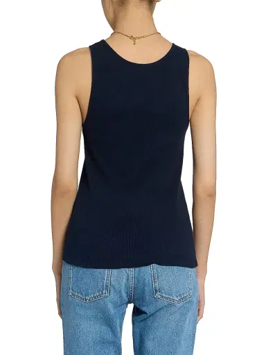 Saint Laurent Women's Cassandre Tank Top in Ribbed Cotton Jersey | Thumbnail 5 Saint Laurent Women's Cassandre Tank Top in Ribbed Cotton Jersey | Thumbnail 5