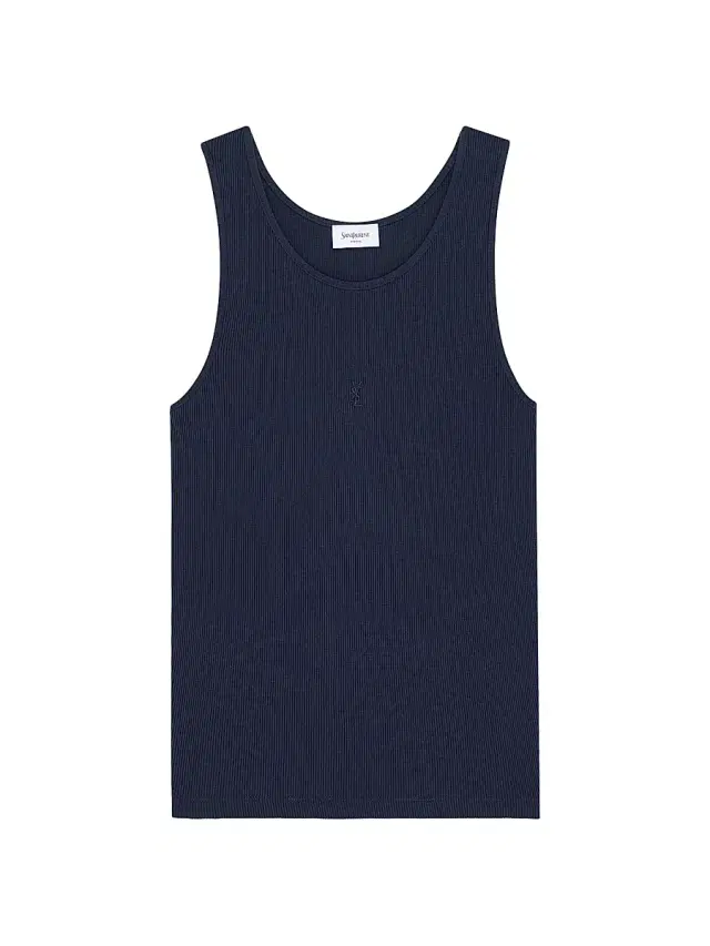 Women's Cassandre Tank Top in Ribbed Cotton Jersey - Bleu Minuit