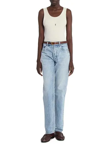 Saint Laurent Women's Cassandre Thin Belt in Aged Leather - Dark Wet Clay | Thumbnail 3 Saint Laurent Women's Cassandre Thin Belt in Aged Leather - Dark Wet Clay | Thumbnail 3