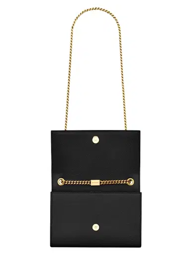 Saint Laurent Women's Kate Shoulder Bag in Grain De Poudre Leather - Black | Thumbnail 2 Saint Laurent Women's Kate Shoulder Bag in Grain De Poudre Leather - Black | Thumbnail 2