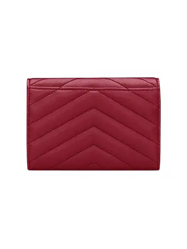Saint Laurent Women's Cassandre Wallet in Lambskin Leather - Deeply Red | Thumbnail 2 Saint Laurent Women's Cassandre Wallet in Lambskin Leather - Deeply Red | Thumbnail 2