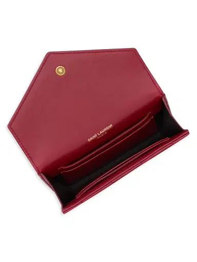Saint Laurent Women's Cassandre Wallet in Lambskin Leather - Deeply Red | Thumbnail 4 Saint Laurent Women's Cassandre Wallet in Lambskin Leather - Deeply Red | Thumbnail 4