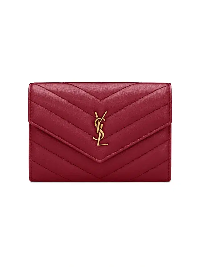 Women's Cassandre Wallet in Lambskin Leather - Deeply Red