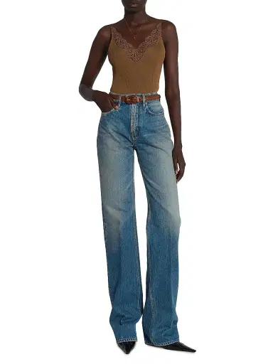 Saint Laurent Women's 90's Cropped Denim Jeans - Midi Blue - Size 25 | Thumbnail 2 Saint Laurent Women's 90's Cropped Denim Jeans - Midi Blue - Size 25 | Thumbnail 2
