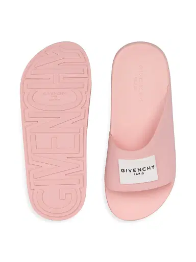 Givenchy Women's Label Flat Mules in Rubber - Blush Pink - Size 11 | Thumbnail 4 Givenchy Women's Label Flat Mules in Rubber - Blush Pink - Size 11 | Thumbnail 4