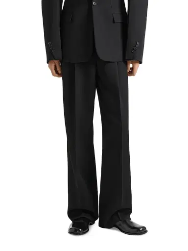 Givenchy Men's Double Pleated Trousers in Wool - Black | Thumbnail 2 Givenchy Men's Double Pleated Trousers in Wool - Black | Thumbnail 2