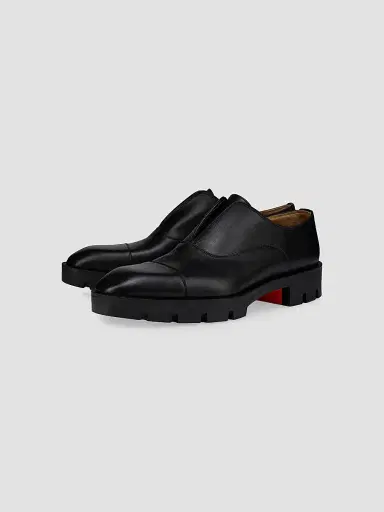 Christian Louboutin Men's Alpha Lion Leather Oxfords - Black - Size 12.5 | Thumbnail 2