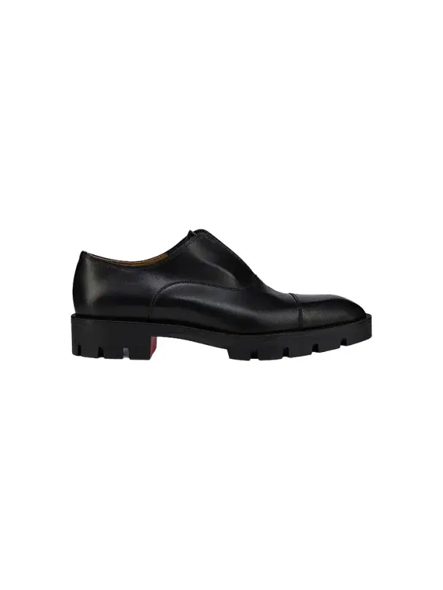 Christian Louboutin Men's Alpha Lion Leather Oxfords - Black