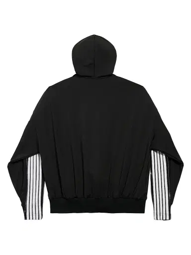Balenciaga Women's Loop Sports Icon Zipped Zip-Up Hoodie - Black White - Size Large | Thumbnail 2