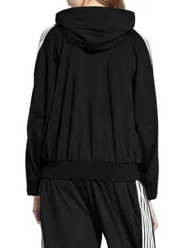 Balenciaga Women's Loop Sports Icon Zipped Zip-Up Hoodie - Black White - Size Large | Thumbnail 6