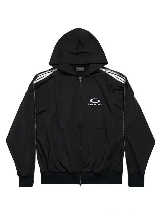 Balenciaga Women's Loop Sports Icon Zipped Zip-Up Hoodie - Black White