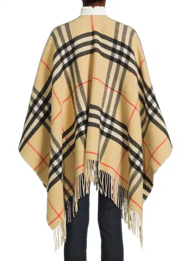 Burberry Women's Check Double-Faced Cashmere-Wool Cape | Thumbnail 5