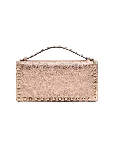 Valentino Garavani Women's Rockstud Laminated Grainy Calfskin Wallet with Chain | Thumbnail 4 Valentino Garavani Women's Rockstud Laminated Grainy Calfskin Wallet with Chain | Thumbnail 4