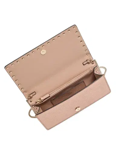 Valentino Garavani Women's Rockstud Laminated Grainy Calfskin Wallet with Chain | Thumbnail 5 Valentino Garavani Women's Rockstud Laminated Grainy Calfskin Wallet with Chain | Thumbnail 5