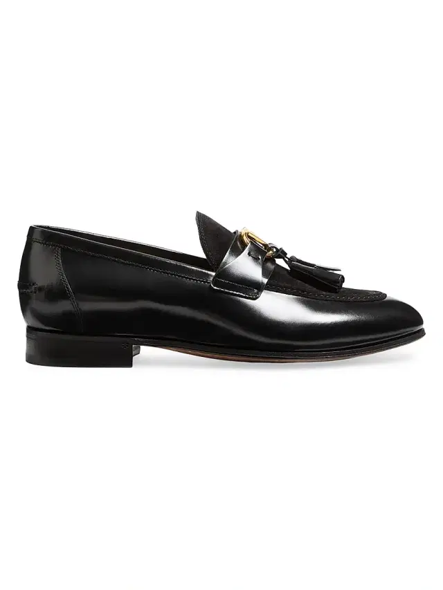 Valentino Garavani Men's Vaniteux Calfskin and Split Leather Loafers - Black