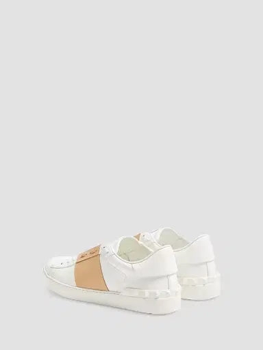 Valentino Garavani Men's Calfskin Open Sneakers - White Beige - Size 13.5 | Thumbnail 3