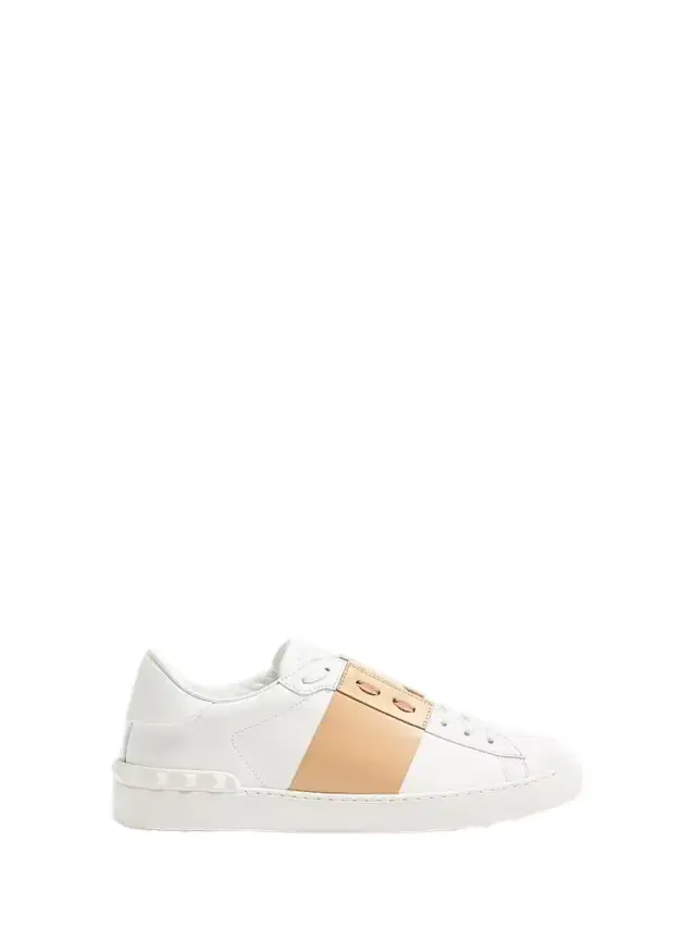 Valentino Garavani Men's Calfskin Open Sneakers - White Beige