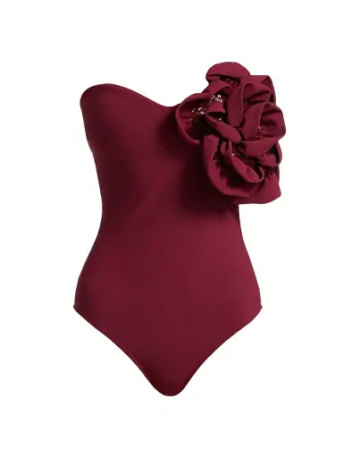 Chiara Boni La Petite Robe Women's Panai RC Sequined Rosette Strapless One-Piece Swimsuit | Thumbnail 1 Chiara Boni La Petite Robe Women's Panai RC Sequined Rosette Strapless One-Piece Swimsuit | Thumbnail 1