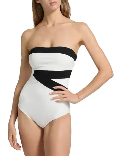 Chiara Boni La Petite Robe Women's Idalia Striped Strapless One-Piece Swimsuit | Thumbnail 3