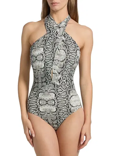 Chiara Boni La Petite Robe Women's Eriya Snakeskin-Print One-Piece Swimsuit | Thumbnail 3