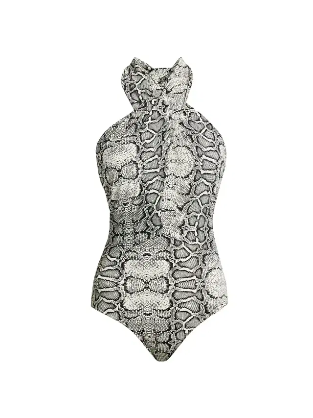 Chiara Boni La Petite Robe Women's Eriya Snakeskin-Print One-Piece Swimsuit - Urban Snake