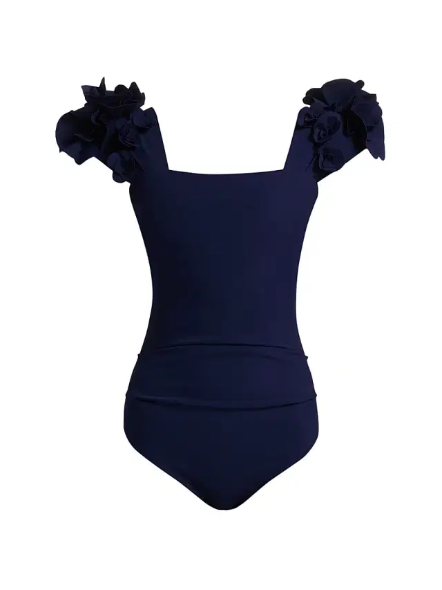 Chiara Boni La Petite Robe Women's Delya Rosette One-Piece Swimsuit - Blue Notte